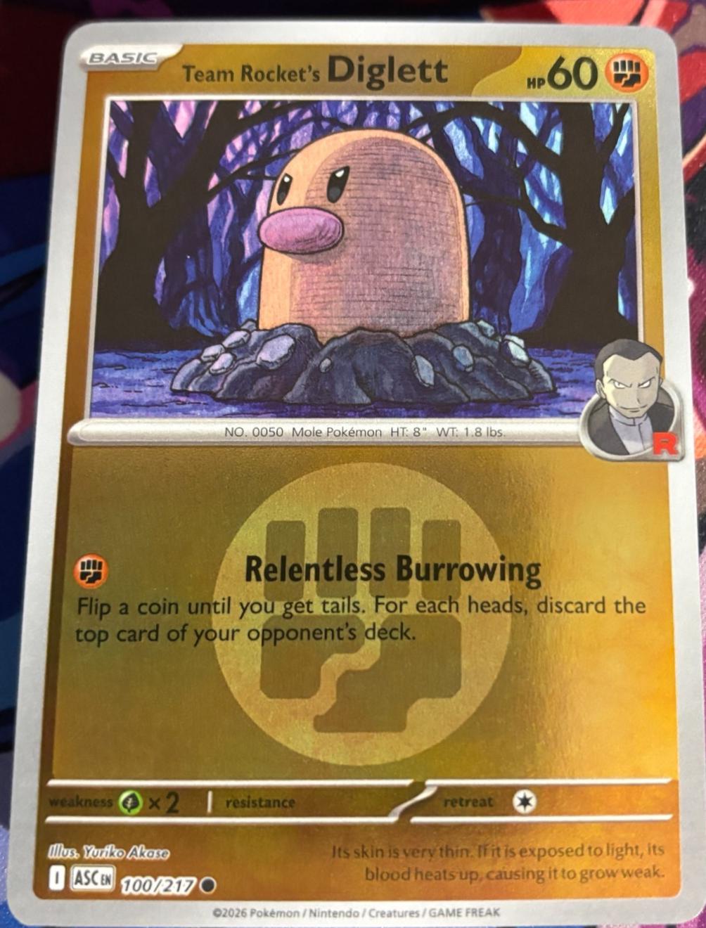 Ascended Heroes Team Rocket's Diglett [Energy] Pokémon card